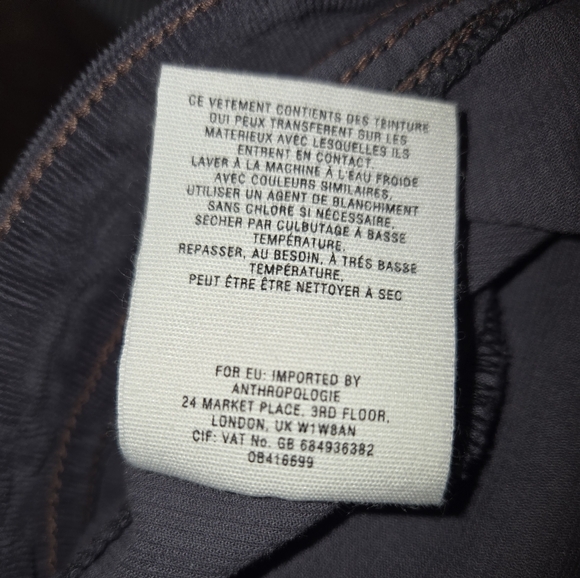 Pilcro and the Letterpress Serif Charcoal Gray Stretch Skinny Fit Cords Size 30 - Picture 13 of 14